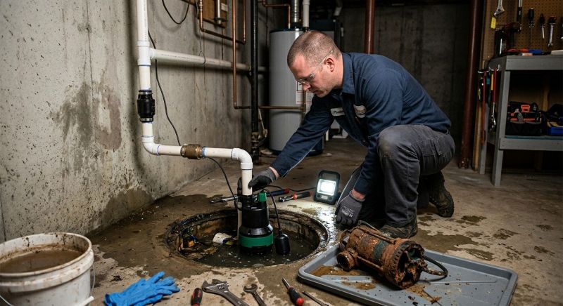 Basement Sump Pump Repair in Des Moines, IA